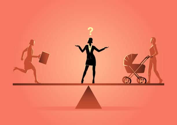 Business concept illustration of a business woman standing on a scale, choosing career or family. What To Do When Nothing Is Working Out For You...