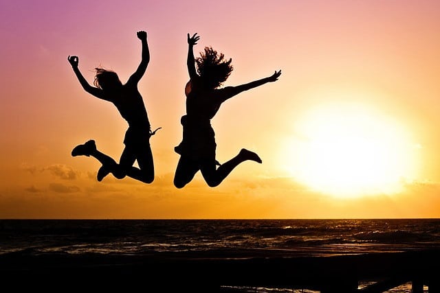 Two happy women jumping in the air. The Quest For Personal Contentment And Fulfillment