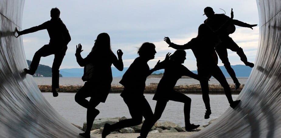 Community of people on a wheel