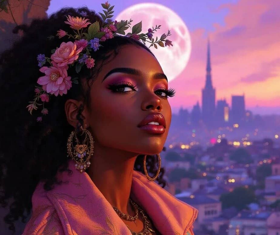 Woman being beautiful 