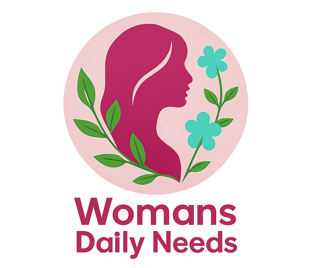Magenta woman’s profile surrounded by leaves and flowers—symbolizing feminine strength and emotional wellness.